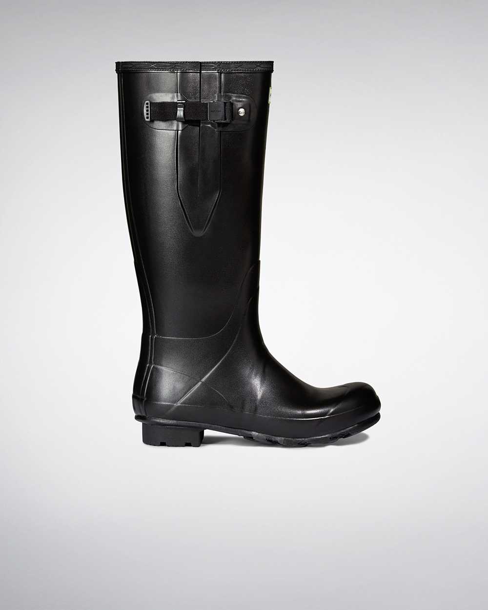 Botas De Lluvia Hombre - Hunter Norris Field Side Adjustable Neoprene Lined Negro - ZUGNHA-401 - Neg